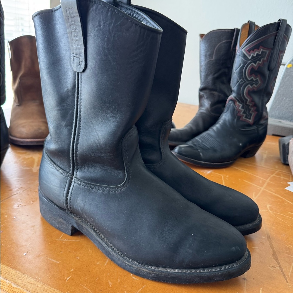 Vintage USA Made Red Wing Pecos Nailseat 1116
Black Leather Soft Toe Boot 13D